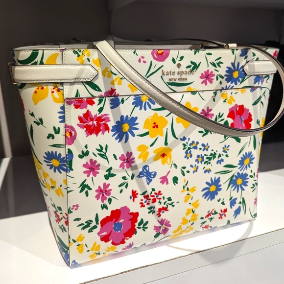 kate spade Bags Kate Spade Staci Garden Bouquet Large Leather Laptop Tote Shoulder Bag P